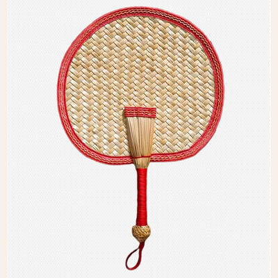 1db kézi szövésű szalmából készült kézi ventilátor régi nyári természetes környezetbarát kézzel szőtt legyező dekoratív lakberendezéshez