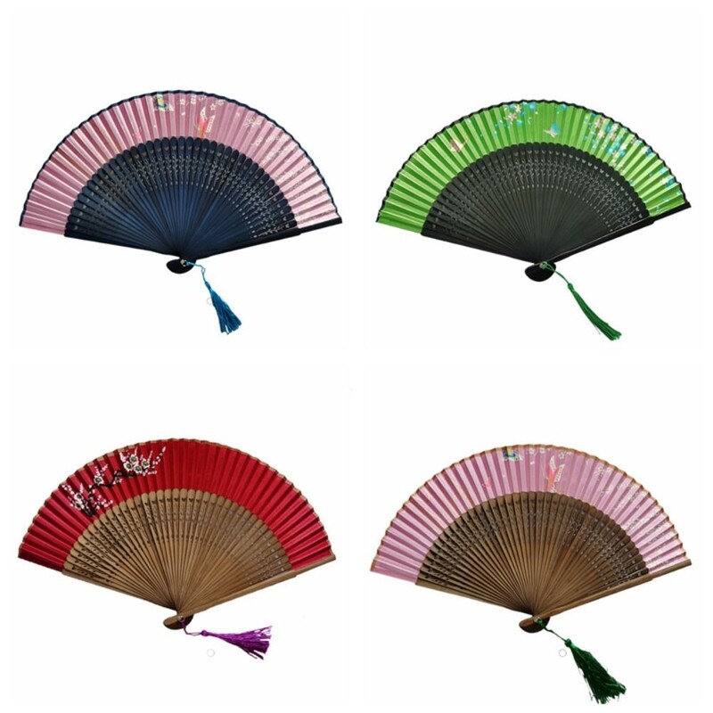 Ručný skladací ventilátor v vintage čínskom štýle, čisto farebný drevený ventilátor, tanečné predstavenie, vlastné rekvizity, svadobné párty, bytové dekorácie, remeslá