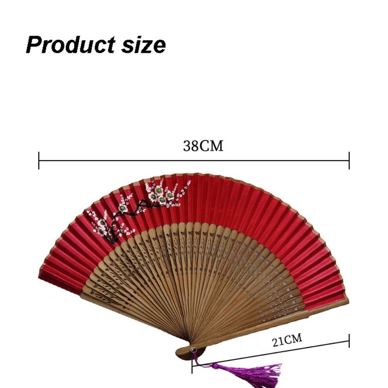 Ručný skladací ventilátor v vintage čínskom štýle, čisto farebný drevený ventilátor, tanečné predstavenie, vlastné rekvizity, svadobné párty, bytové dekorácie, remeslá