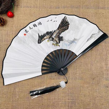 Retro Dragon Folding Fan National Style Man Woman Hanfu Ρετρό φορητός ανθεκτικός ανεμιστήρας διπλής όψης μοτίβο μεταξωτό πανί 8 ιντσών