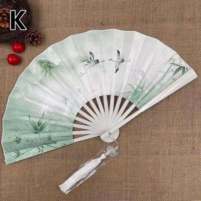 Retro drak skladací ventilátor v národnom štýle muž žena hanfu retro prenosný odolný obojstranný vzor hodvábny ventilátor 8 palcov