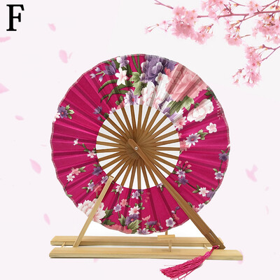 Új japán stílusú Sakura virág zseb összecsukható kézi ventilátor kerek, kör alakú esküvői parti dekoráció ajándék bambusz szélmalom ventilátor lakberendezés