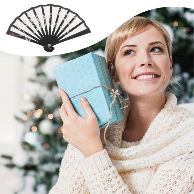 8cm mini hodvábny červený čierny ventilátor DIY ručne vyrobený domček pre bábiky na stenu, zavesný ventilátor, dekorácia, doplnky, detské hračky