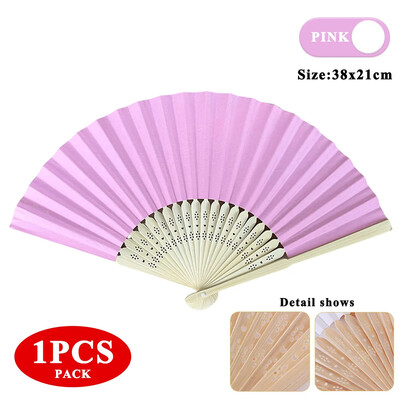 Baltas rožinis popierius iš bambuko sulankstomas rankų ventiliatorius Vestuvių asmeniniams poreikiams pritaikytos vėduoklės Vakarėlio dekoras Meniniai amatai Kinų šokių vėduoklė „Pasidaryk pats“ sulankstoma vėduoklė 2024 m.