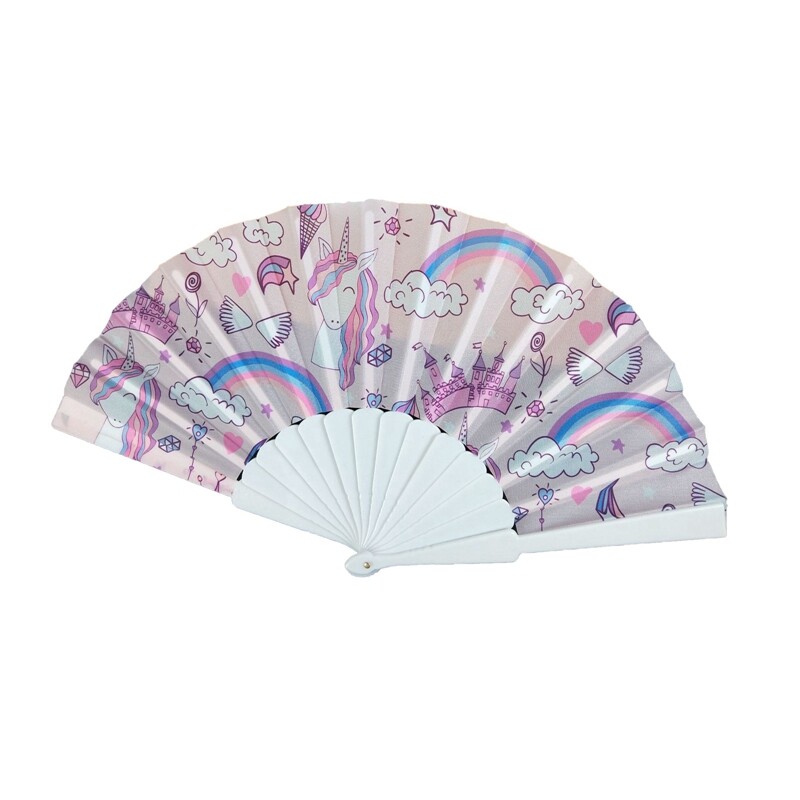 Prenosný roztomilý kreslený módny ventilátor, letný malý skladací ručný ventilátor, detský študentský skladací ventilátor