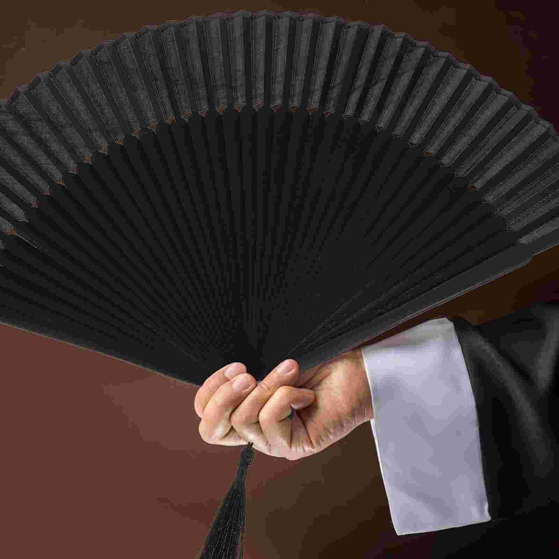 Skladací ventilátor ručný vreckový čínsky muž skladací veľký orientálny látkový látkový japonský ventilátor držaný dospelí pre fanúšikov