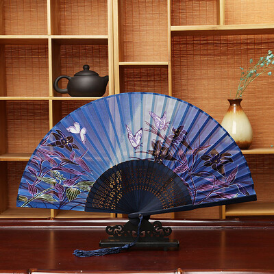 Japonský remeselný ventilátor Zefeng, priesvitný skladací ventilátor, motýľ s kimonom, staroveký tanec, skladací ventilátor, bytová dekorácia, veľkoobchod