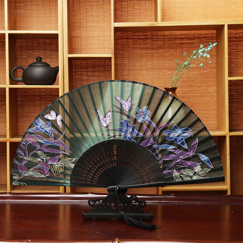 Japonský remeselný ventilátor Zefeng, priesvitný skladací ventilátor, motýľ s kimonom, staroveký tanec, skladací ventilátor, bytová dekorácia, veľkoobchod