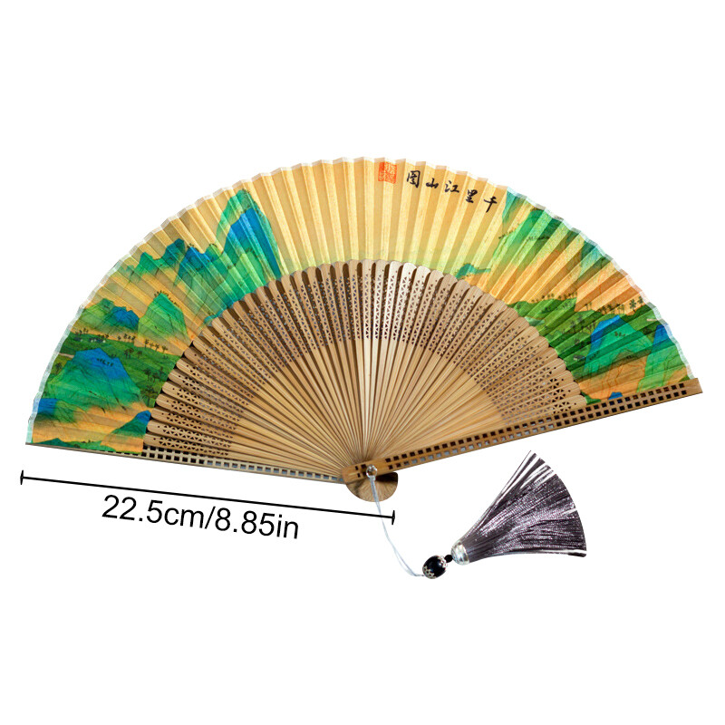 Čínsky štýl kvetinový potlačený skladací ventilátor Vintage ručný ventilátor pre ženy Elegantný párty tanečný ventilátor Svadobný darček Domáce dekorácie Ozdoby