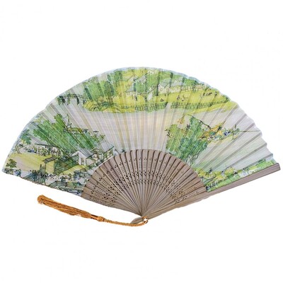 Letný ventilátor Ľahký ventilátor Prenosný ručný bambusový ventilátor so strapcami Ľahké skladacie ventilátory na použitie Predstavenia pre ženy