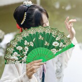 Ručný vejár vo vintage štýle, skladací čínsky japonský tancujúci vejár, ručný vejár, umelecké remeslo, darček, bytová dekorácia, ozdoby, tanečný vejár