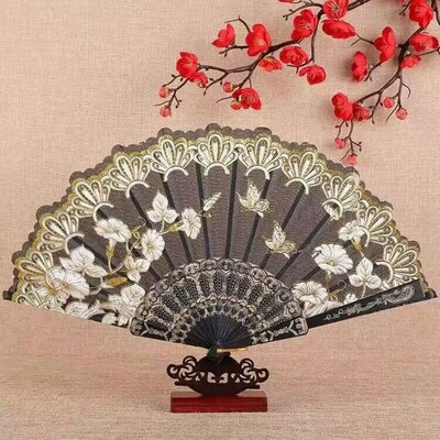 Ručný vejár vo vintage štýle, skladací čínsky japonský tancujúci vejár, ručný vejár, umelecké remeslo, darček, bytová dekorácia, ozdoby, tanečný vejár