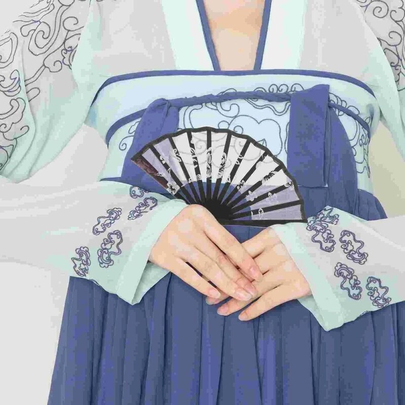 8 cm mini šilko raudona juoda ventiliatorius „pasidaryk pats“ rankų darbo lėlių namas prie sienos pakabinamas ventiliatorius dekoravimo priedai Vaikiški žaislai