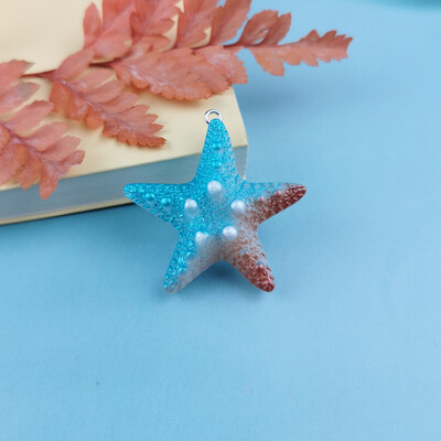 10 τμχ Magic Color Shell Starfish Resin Charms Cabochon Jewelry Making DIY κρεμαστά σκουλαρίκια Αξεσουάρ βραχιόλι μπρελόκ