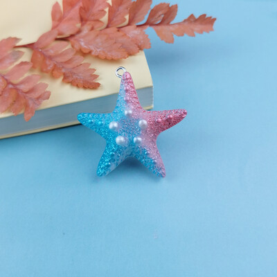 10 τμχ Magic Color Shell Starfish Resin Charms Cabochon Jewelry Making DIY κρεμαστά σκουλαρίκια Αξεσουάρ βραχιόλι μπρελόκ