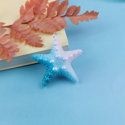 10 τμχ Magic Color Shell Starfish Resin Charms Cabochon Jewelry Making DIY κρεμαστά σκουλαρίκια Αξεσουάρ βραχιόλι μπρελόκ