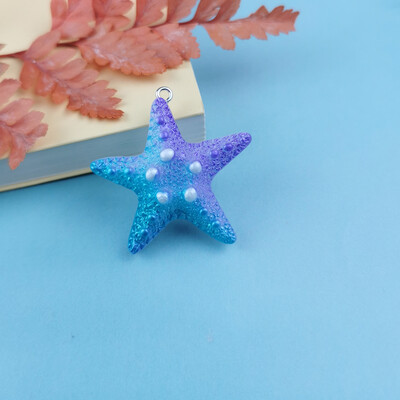 10 τμχ Magic Color Shell Starfish Resin Charms Cabochon Jewelry Making DIY κρεμαστά σκουλαρίκια Αξεσουάρ βραχιόλι μπρελόκ