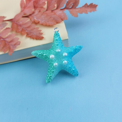 10 τμχ Magic Color Shell Starfish Resin Charms Cabochon Jewelry Making DIY κρεμαστά σκουλαρίκια Αξεσουάρ βραχιόλι μπρελόκ