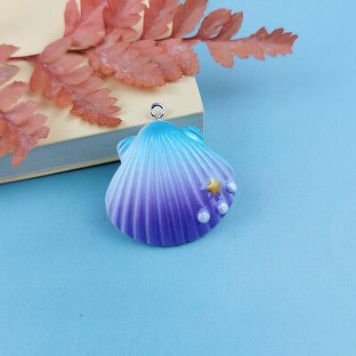 10 τμχ Magic Color Shell Starfish Resin Charms Cabochon Jewelry Making DIY κρεμαστά σκουλαρίκια Αξεσουάρ βραχιόλι μπρελόκ