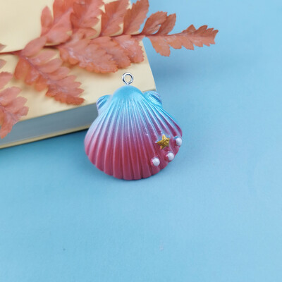 10 τμχ Magic Color Shell Starfish Resin Charms Cabochon Jewelry Making DIY κρεμαστά σκουλαρίκια Αξεσουάρ βραχιόλι μπρελόκ