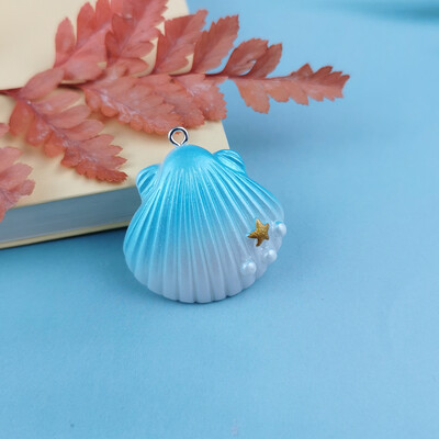 10 τμχ Magic Color Shell Starfish Resin Charms Cabochon Jewelry Making DIY κρεμαστά σκουλαρίκια Αξεσουάρ βραχιόλι μπρελόκ