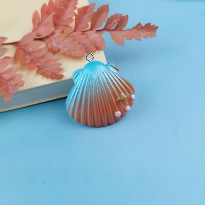 10 τμχ Magic Color Shell Starfish Resin Charms Cabochon Jewelry Making DIY κρεμαστά σκουλαρίκια Αξεσουάρ βραχιόλι μπρελόκ