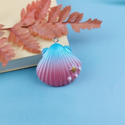 10 τμχ Magic Color Shell Starfish Resin Charms Cabochon Jewelry Making DIY κρεμαστά σκουλαρίκια Αξεσουάρ βραχιόλι μπρελόκ