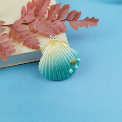 10 τμχ Magic Color Shell Starfish Resin Charms Cabochon Jewelry Making DIY κρεμαστά σκουλαρίκια Αξεσουάρ βραχιόλι μπρελόκ
