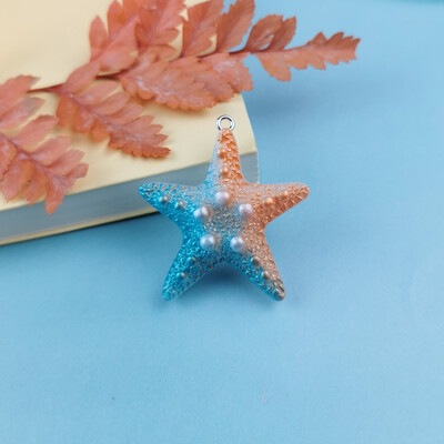 10 τμχ Magic Color Shell Starfish Resin Charms Cabochon Jewelry Making DIY κρεμαστά σκουλαρίκια Αξεσουάρ βραχιόλι μπρελόκ