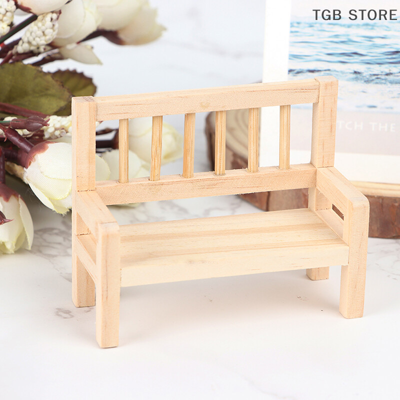 1:12 Κουκλόσπιτο Μινιατούρα Ξύλινη μακριά Καρέκλα Μοντέλο Έπιπλα Αξεσουάρ Παιχνίδια