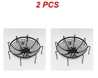 Кошница с бонбони Черна оранжева купа с паяжина Хелоуин Опаковка за бисквитки Кошница Чиния с плодове Трик или лакомство Декорация