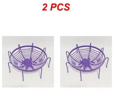 Кошница с бонбони Черна оранжева купа с паяжина Хелоуин Опаковка за бисквитки Кошница Чиния с плодове Трик или лакомство Декорация