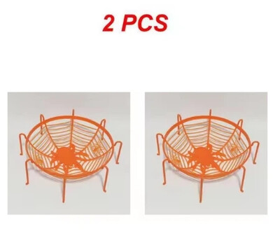 Кошница с бонбони Черна оранжева купа с паяжина Хелоуин Опаковка за бисквитки Кошница Чиния с плодове Трик или лакомство Декорация