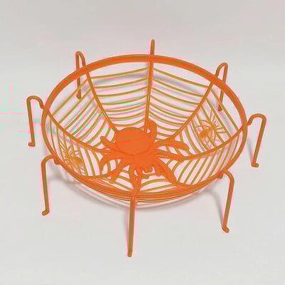 Кошница с бонбони Черна оранжева купа с паяжина Хелоуин Опаковка за бисквитки Кошница Чиния с плодове Трик или лакомство Декорация