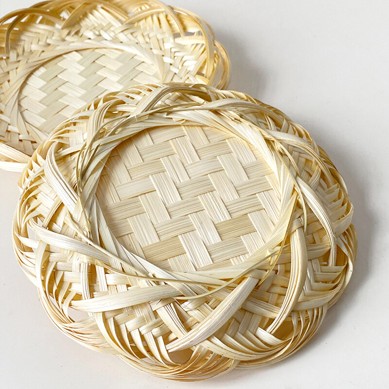 Rankų austas bambuko padėklas serviravimo krepšelių padėklai Sodybos maisto laikymo lėkštė Austa duonos krepšelis kavos stalui namų dekoravimui