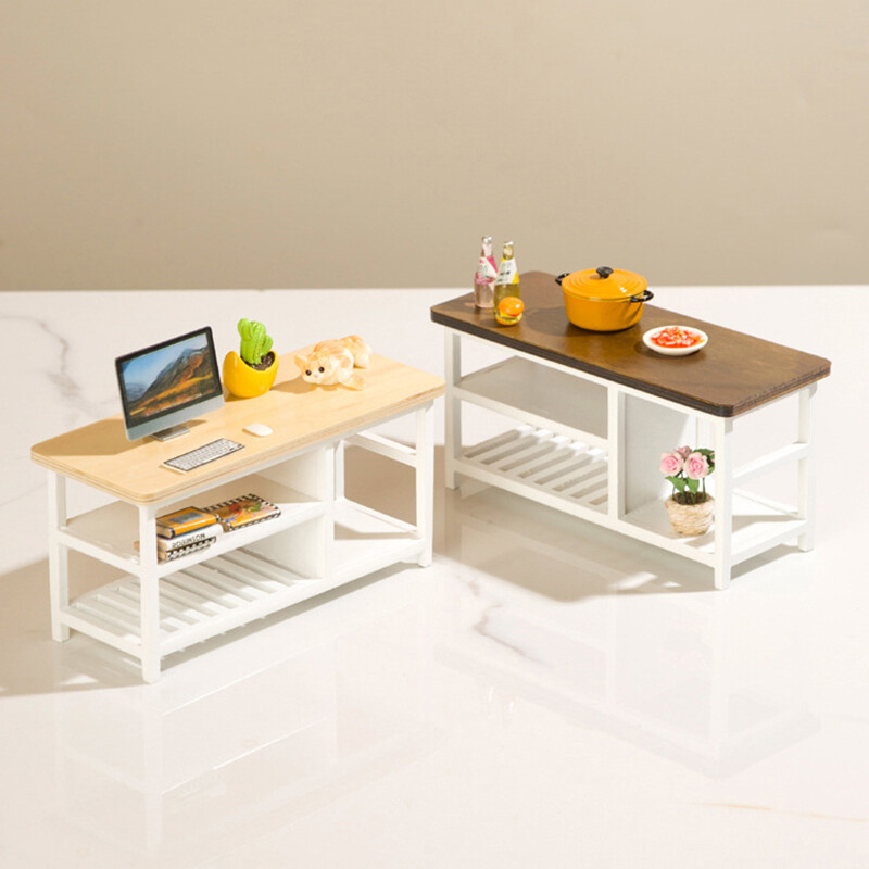 1:12 Miniatúrny nábytok do domčeka pre bábiky, konferenčný stolík, počítačový stôl, model domčeka pre bábiky, obývačka, kuchyňa, voľný čas, stôl