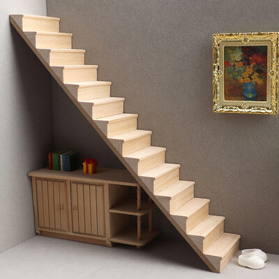 1Pc 1:12 Κουκλόσπιτο Miniature Staircase Mini Χωρίς κουπαστή Σκάλες Έπιπλα Μοντέλο Διακόσμηση Αξεσουάρ κουκλόσπιτων παιχνιδιών