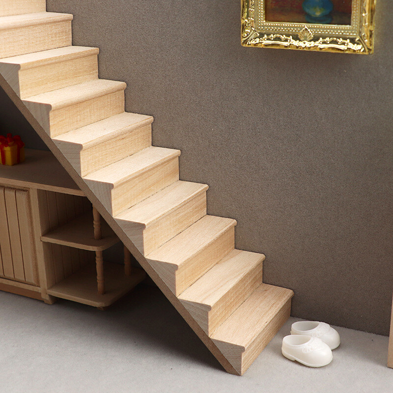 1 ks 1:12 Domček pre bábiky Miniatúrne schodisko Mini bez zábradlia Schody Nábytok Model Dekor Hračka Domček pre bábiky Príslušenstvo