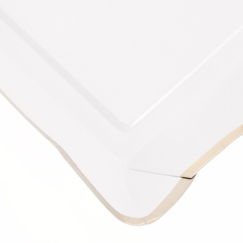 Maisto padėklai vakarėliams švediškas stalas Baltas dekoras Kvadratinis popierinis nėrinių lėkštės puodeliai Vakarėlių padėklai ir lėkštės Sausainių vakarėliams Kartoninis serviravimas