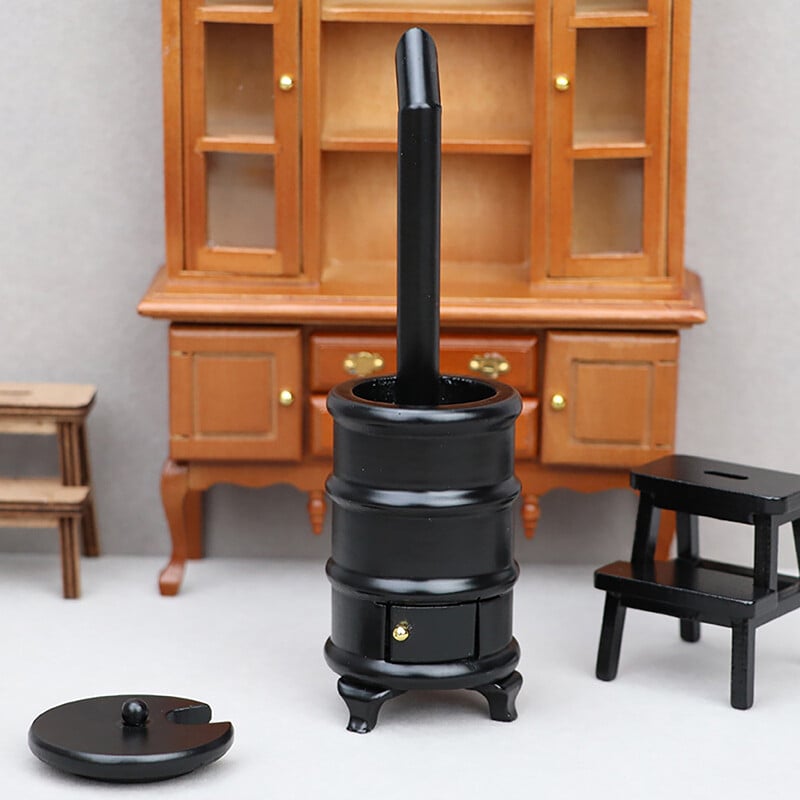Miniatúrny model komína s kachľami v mierke 1:12, miniatúrne príslušenstvo, kuchynská hračka, domček pre bábiky, nábytok, dekorácia