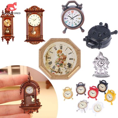 1:12 Leļļu namiņš Miniatūra Sienas Pulkstenis Spēle Leļļu namiņš Miniatūras Mājas Dekorēšanas Aksesuāri Rotaļlieta Izlikties Spēle Mēbeļu Rotaļlieta