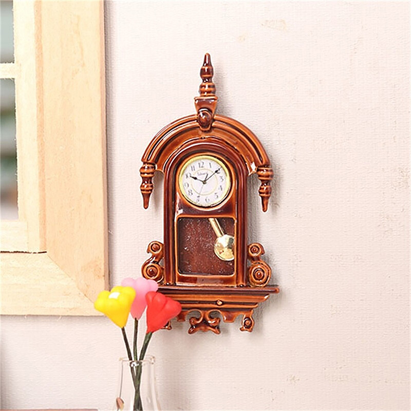 Miniatúrne nástenné hodiny s rozmermi 1:12 pre bábiky, hračky, miniatúry, nástenné hodiny, domček pre bábiky, domáce dekorácie, doplnky, hračky, hračky na hranie, nábytok