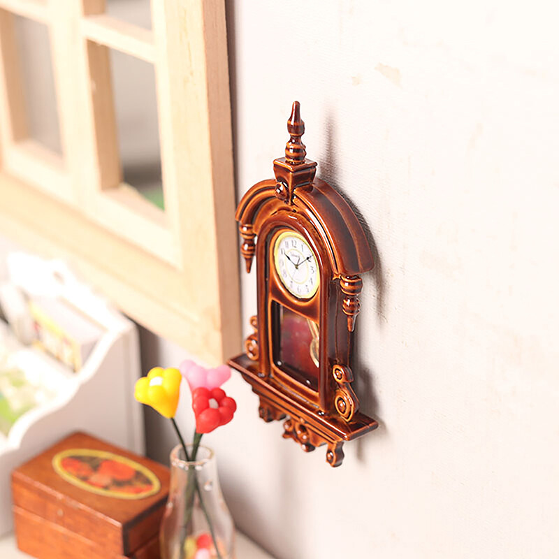 Miniatúrne nástenné hodiny s rozmermi 1:12 pre bábiky, hračky, miniatúry, nástenné hodiny, domček pre bábiky, domáce dekorácie, doplnky, hračky, hračky na hranie, nábytok