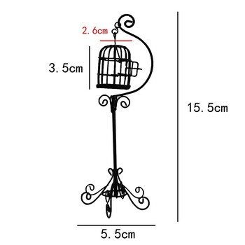 1:12 Έπιπλα μινιατούρα κουκλόσπιτου Μίνι μεταλλική βάση κλουβιού πουλιών Μοντέλο κλουβί πουλιών Παιχνίδια για διακόσμηση κουκλόσπιτου Στολίδι αυλής κήπου