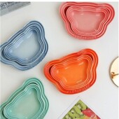 Γαλλικό κεραμικό πιάτο αρκούδας Instagram Wind Dinner Plate Cartoon Σμάλτο Macaron Gradient Nordic Dipping Material Household