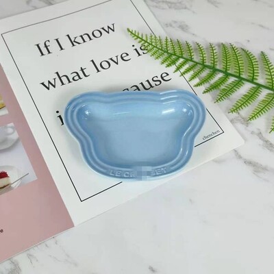 Γαλλικό κεραμικό πιάτο αρκούδας Instagram Wind Dinner Plate Cartoon Σμάλτο Macaron Gradient Nordic Dipping Material Household