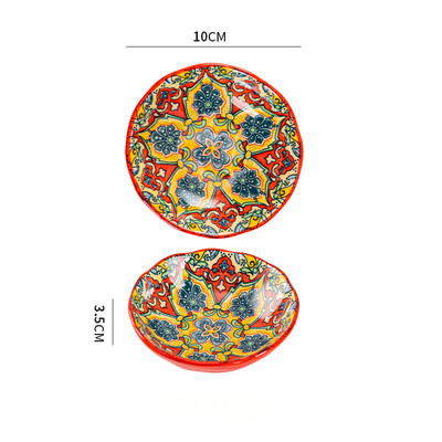 Kreatív vacsoratál Háztartási kerámia étkészlet Bohém tányér könnyű luxus retro szójaszószos edény desszert kenyér uzsonnaételek
