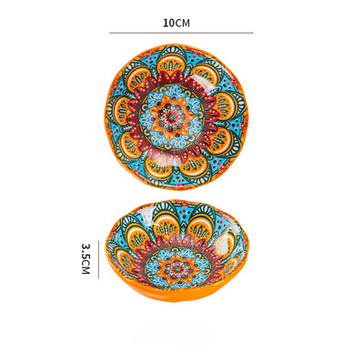 Kreatív vacsoratál Háztartási kerámia étkészlet Bohém tányér könnyű luxus retro szójaszószos edény desszert kenyér uzsonnaételek