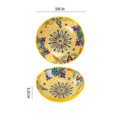 Kreatív vacsoratál Háztartási kerámia étkészlet Bohém tányér könnyű luxus retro szójaszószos edény desszert kenyér uzsonnaételek