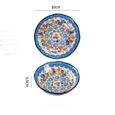 Kreatív vacsoratál Háztartási kerámia étkészlet Bohém tányér könnyű luxus retro szójaszószos edény desszert kenyér uzsonnaételek